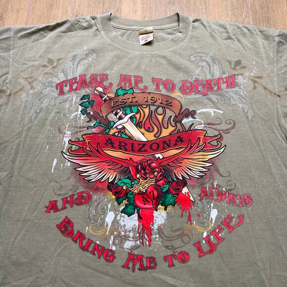 Vintage Arizona brand graphic t-shirt Men Sz 2XL Rose Hearth Retro Y2K - Picture 9 of 10